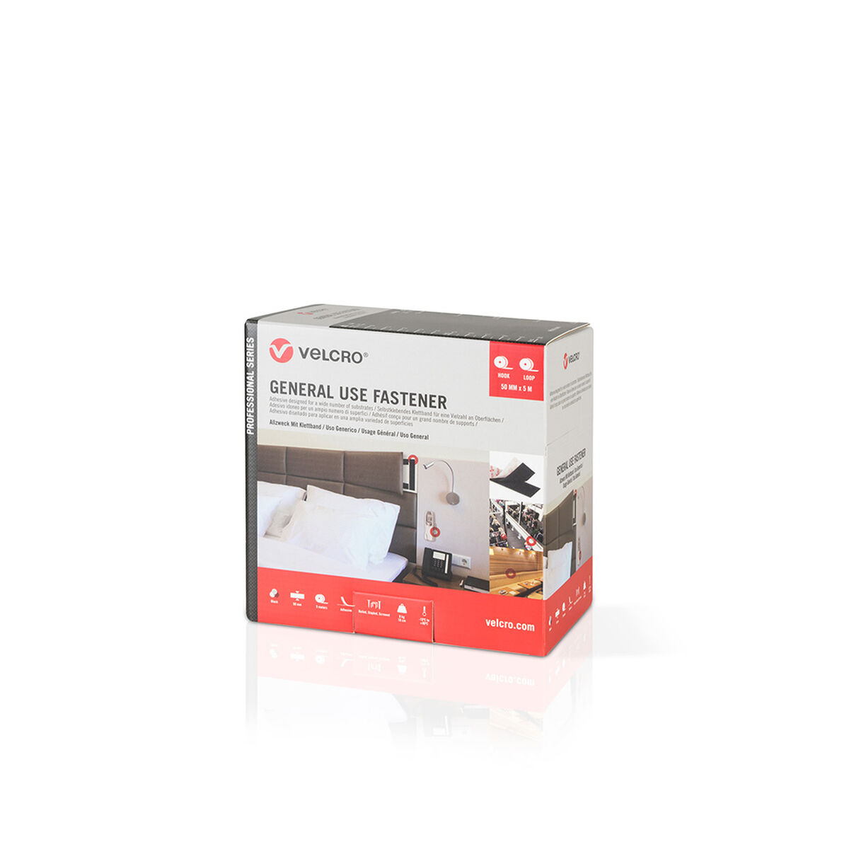 Fita de Dupla Face Velcro Branco 20 mm x 5 m